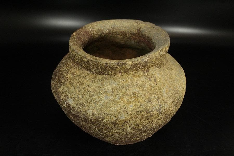 古備前 壷 時代物 窯印 自然釉 φ19.5cm(K-YC392)