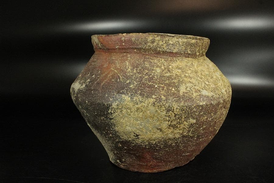 古備前 壷 時代物 窯印 自然釉 φ19.5cm(K-YC392)