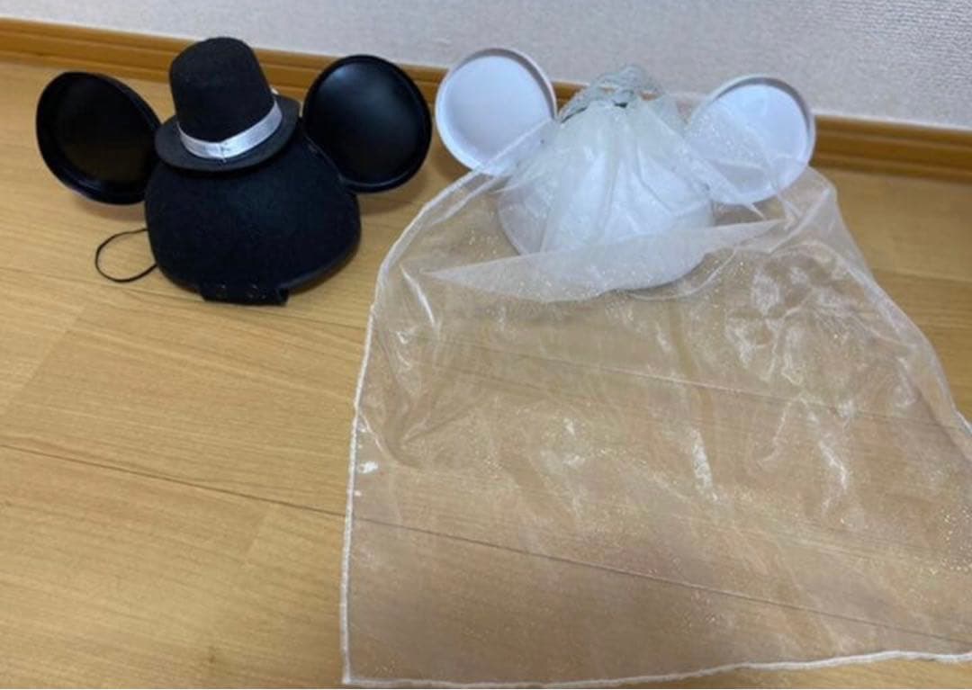 ディズニー　カチューシャ　帽子　イヤーハット　ウェディングセット