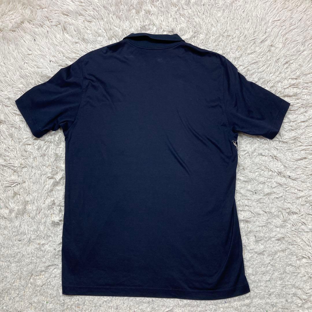 未使用級 マークアンドロナ ゴルフウェア ポロシャツ ドクロ Lサイズ相当 紺色