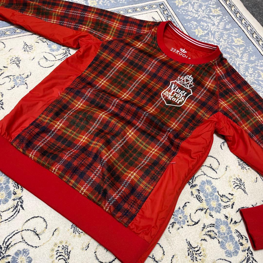 ★２３区ゴルフ　リバーシブルスニードプルオーバーレディースＬ美品★