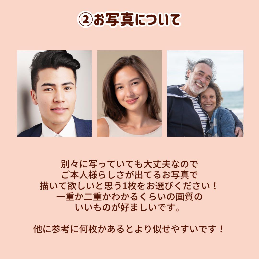 3名さま　A4サイズ【似顔絵オーダー】ホワイトフレーム