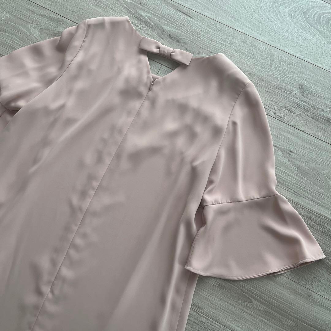 【ローズティアラ】ワンピース　リボン　フレア　ピンク