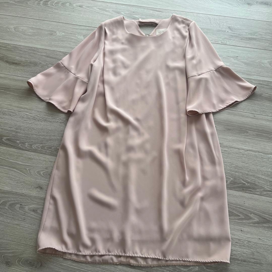 【ローズティアラ】ワンピース　リボン　フレア　ピンク