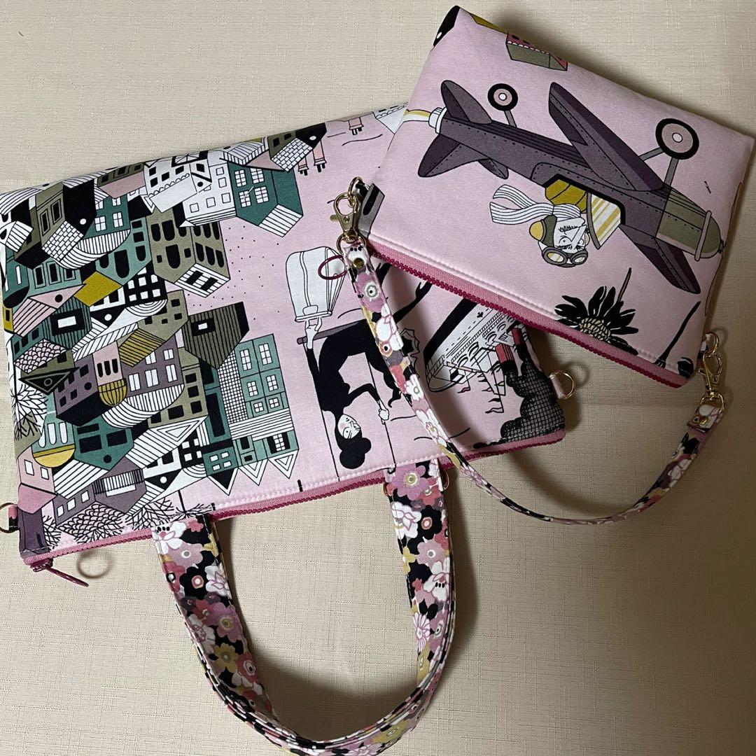 ♡ゲッタウェイピンクで2個♡ハンドメイド　アレキサンダーヘンリー