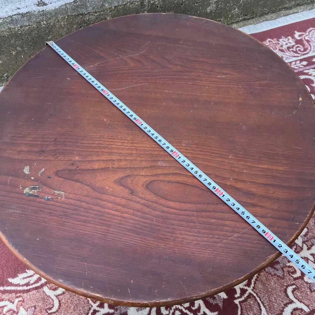 古家具アンティーク◾️木製無垢材 ちゃぶ台 円卓 ローテーブル 机