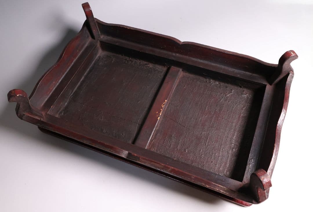 中国美術 螺鈿細工 平卓 46×28.3cm 人物 花台 香炉 木製【MA812