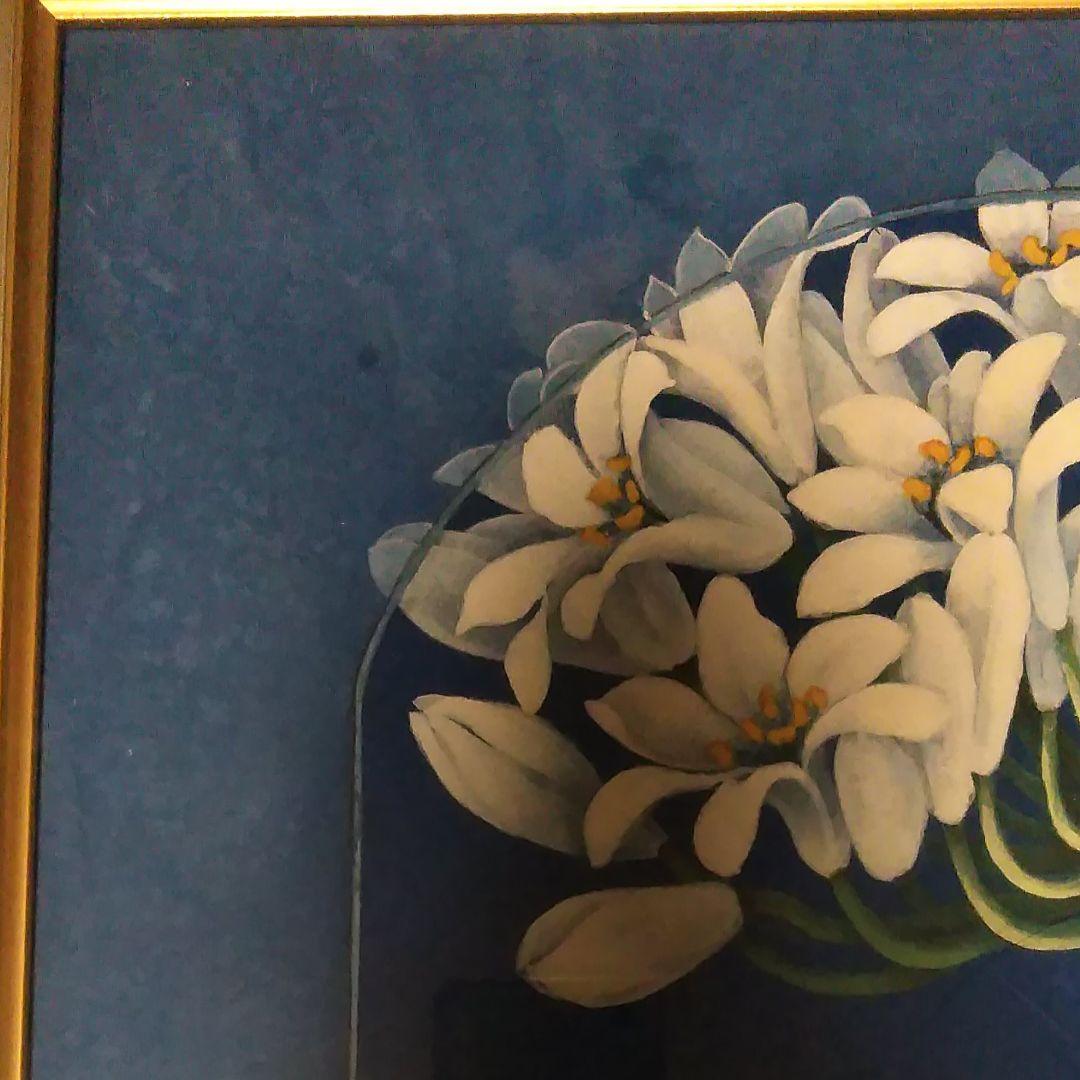 日本画(13)　白い花