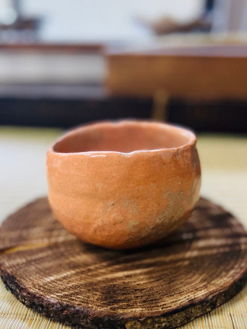 杉本貞光 秀逸作　寺垣外 赤茶碗 共箱