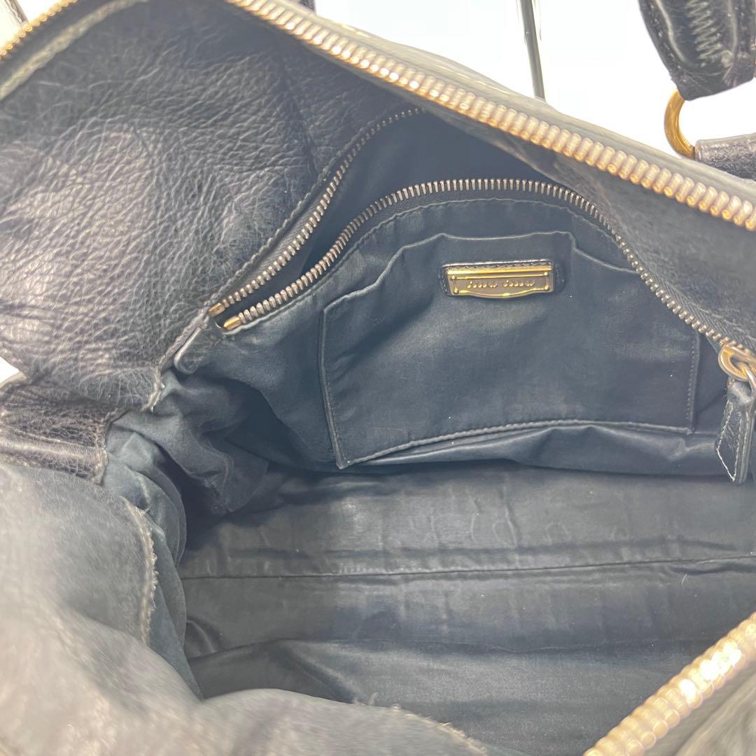 【定番】MIU MIU ミュウミュウ ヴィッテロルクス 2WAYバッグ 黒 人気