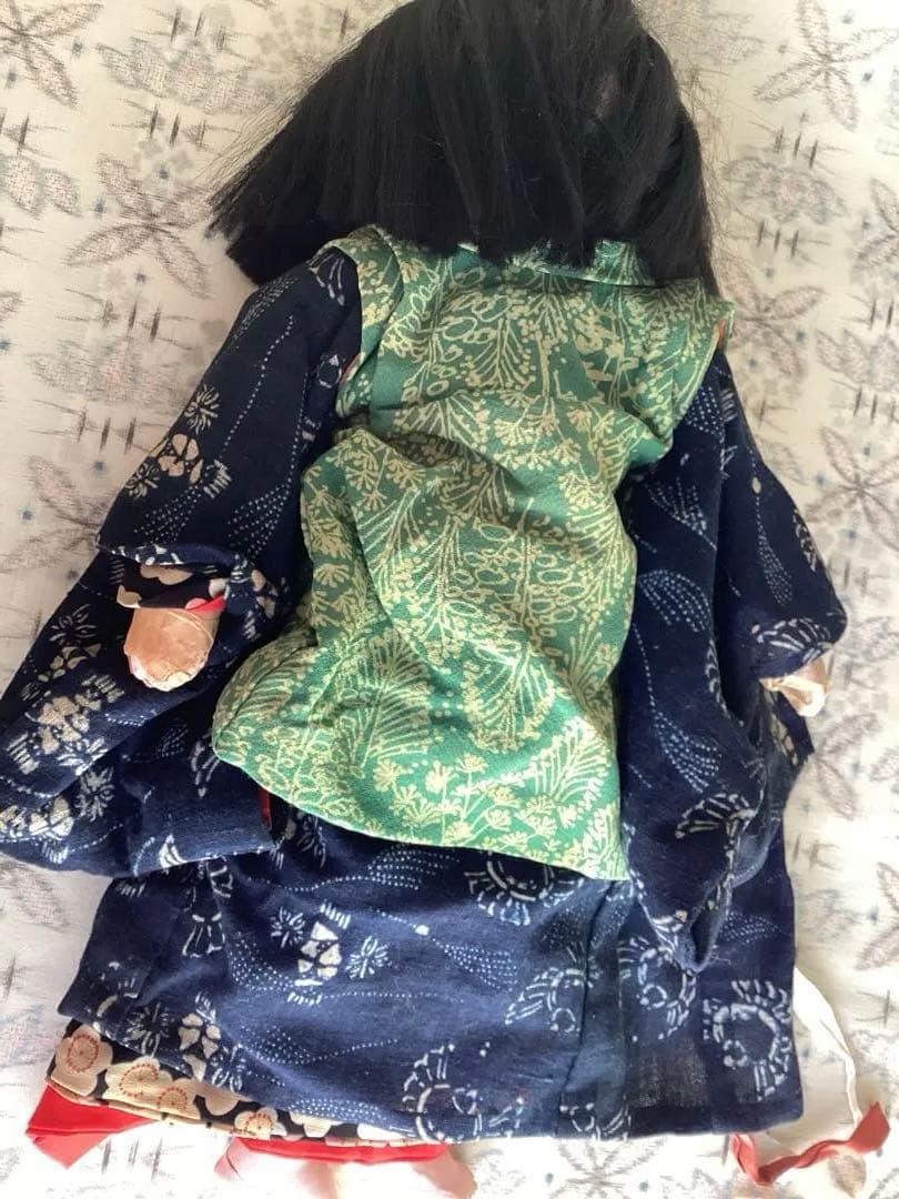 市松人形 竹取物語　松菊　抱き人形　ビスクドール　アンティークドール約45cm