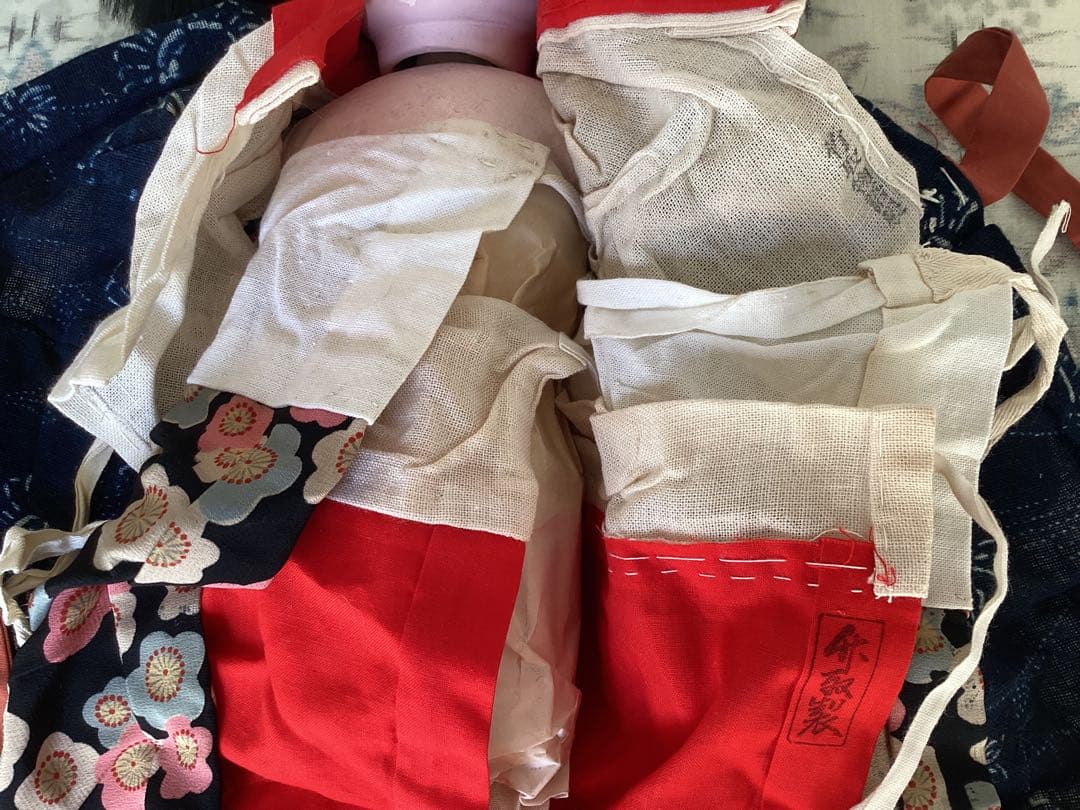 市松人形 竹取物語　松菊　抱き人形　ビスクドール　アンティークドール約45cm