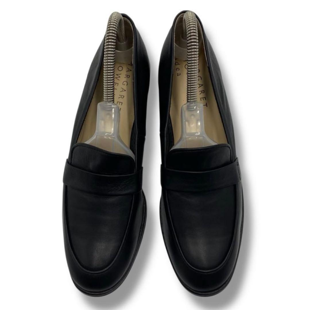 美品 MHL マーガレットハウエル レザー ヒール パンプス 革靴 ローファー