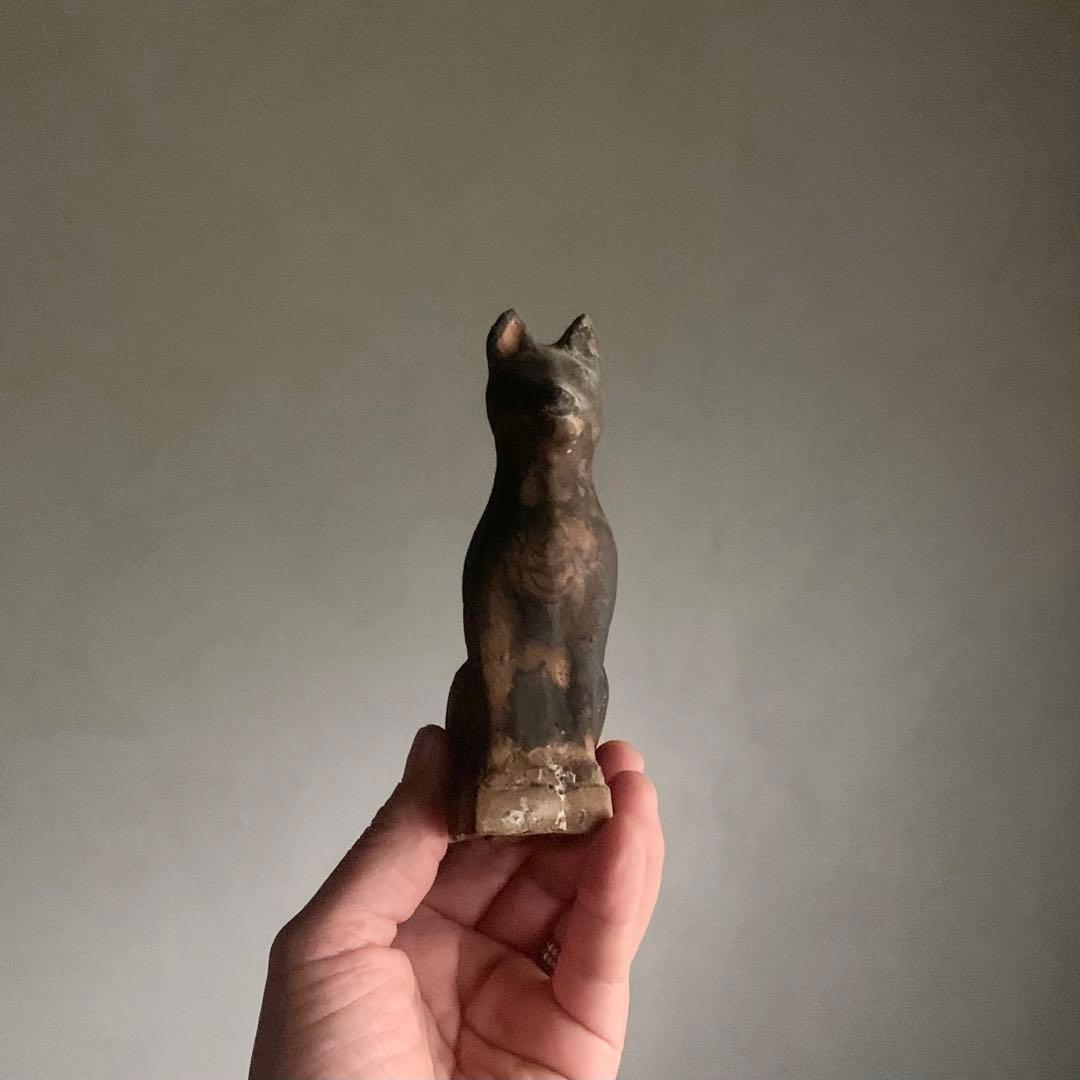 土人形 お稲荷さん 割れ補修 郷土人形 古美術 古道具 アンティーク オブジェ