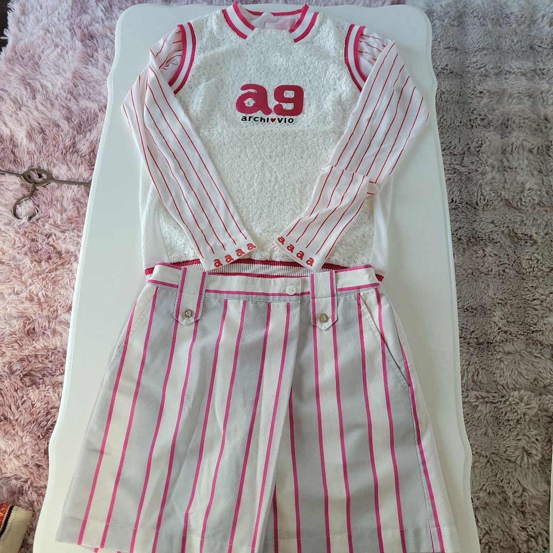 archivio ストライプ ゴルフウェア セット