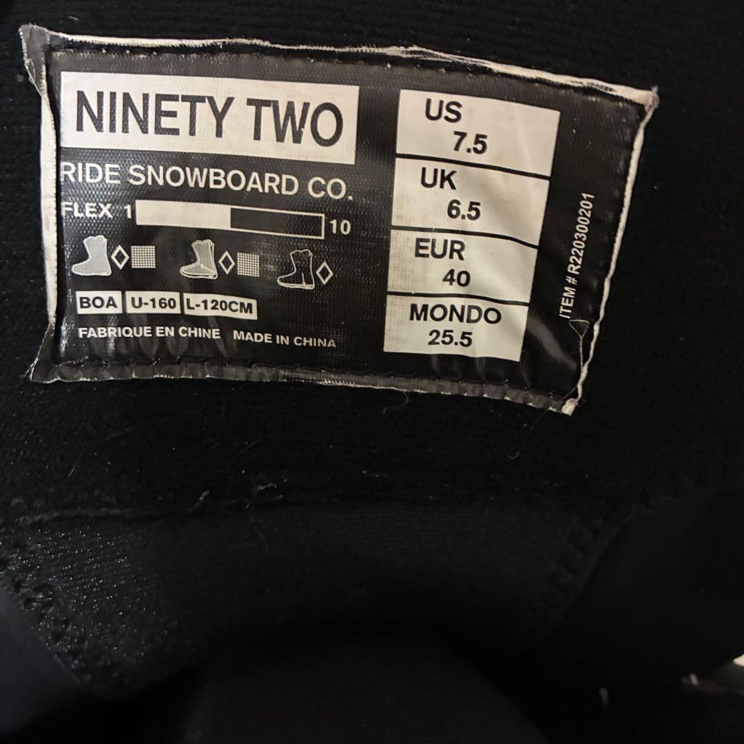 RIDE the 92 25.5 cm ブーツ 2 boa カービング