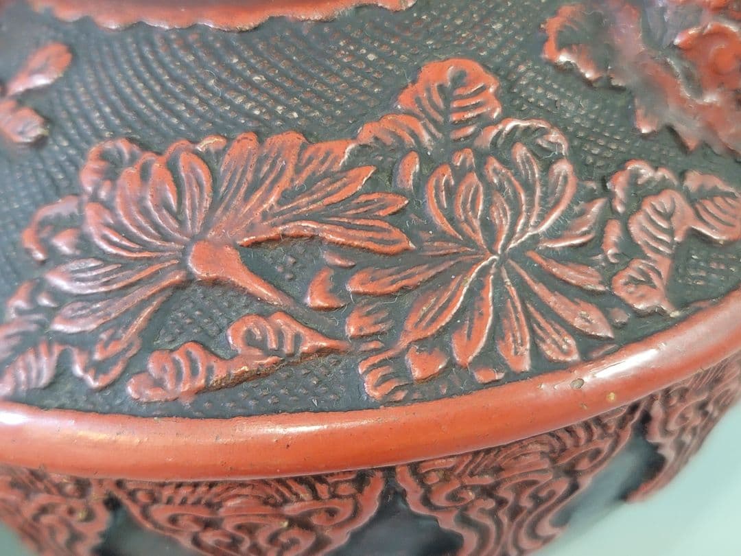 DT628 古美術 仿堆朱 陶製 水注 瓶 文房具