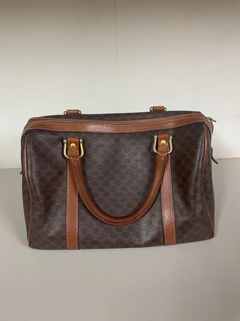 かたつむり❷セリーヌ バッグ マカダム柄 ボストン ヴィンテージ