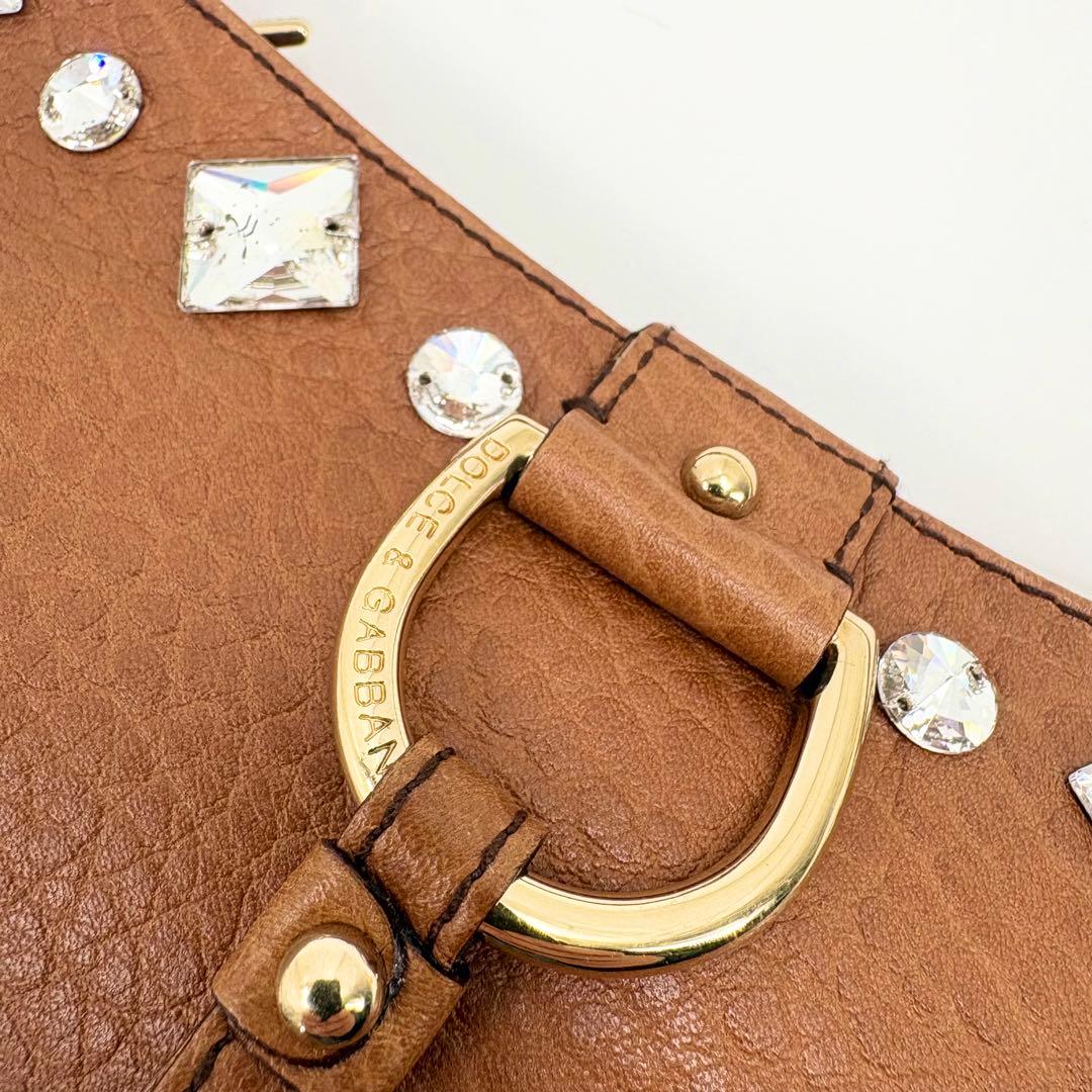 美品　ドルチェ＆ガッバーナ ハンドバッグ レザー スタッズ D&G 919