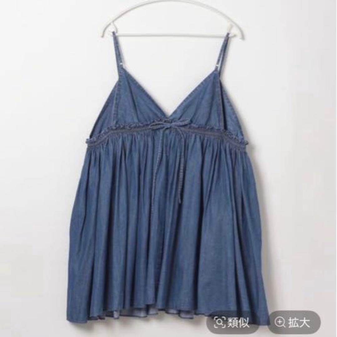 ニコアンド　インディゴ刺繍キャミソール　INDIA