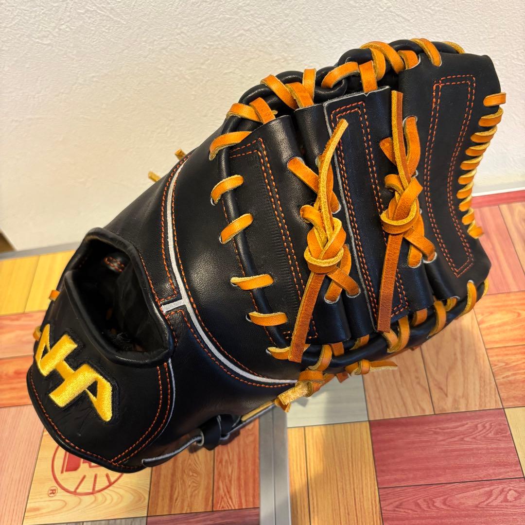 未使用 ハタケヤマ 軟式 ファーストミット ブラック 一塁手用 THX-831X
