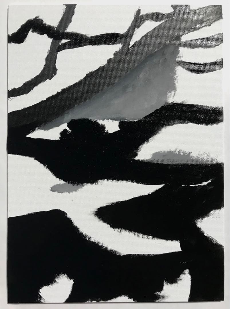 アクリル画 無題 132 『早春の雫』