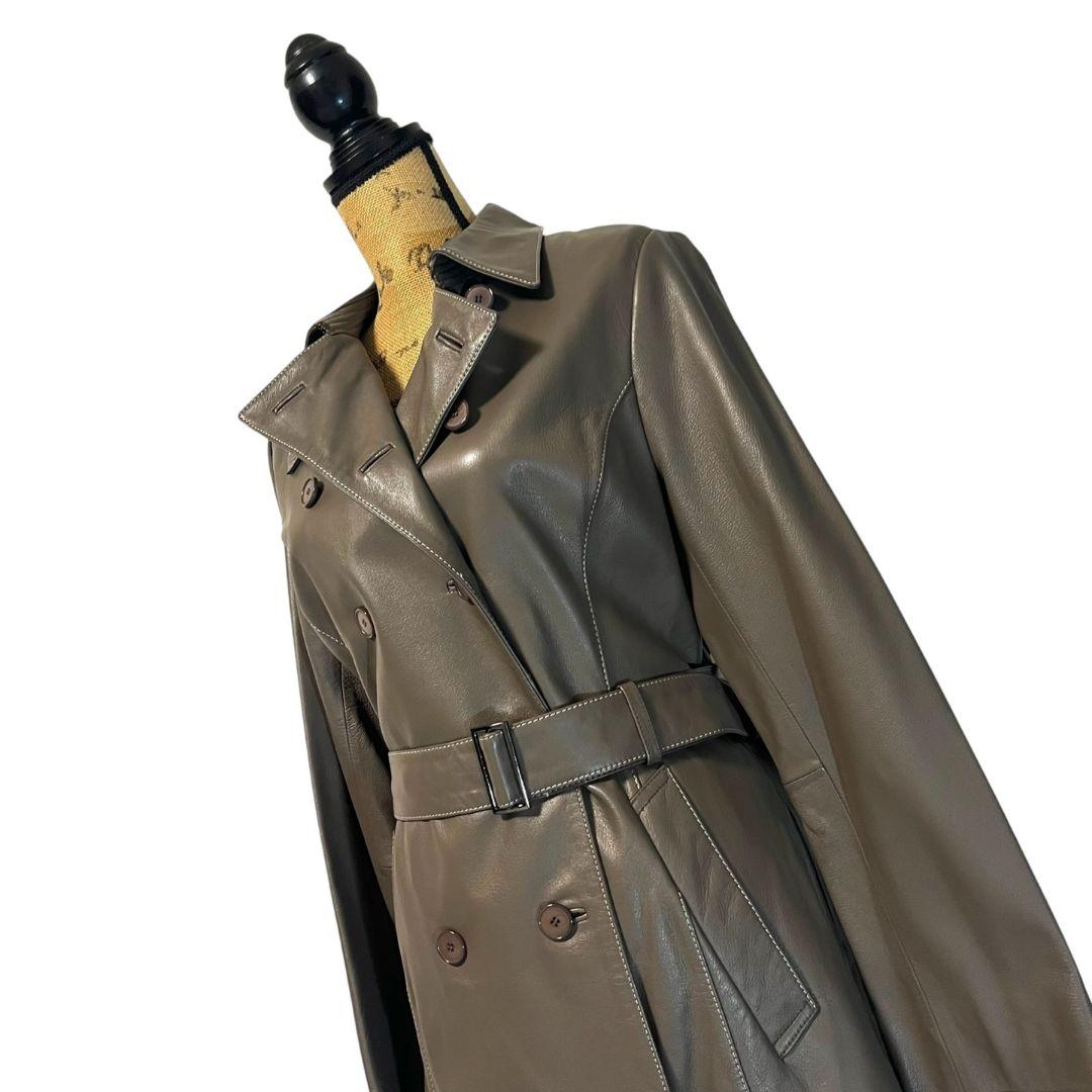 【大きいサイズ】【羊革】【46】23区 レザーコート レディース