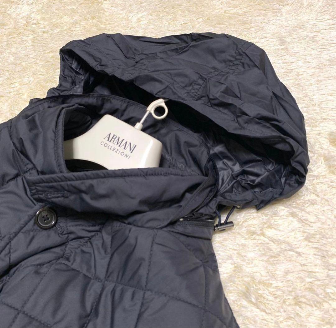 【美品】ブルックスブラザーズ　キルティングコート　フード　ダークネイビー　XL