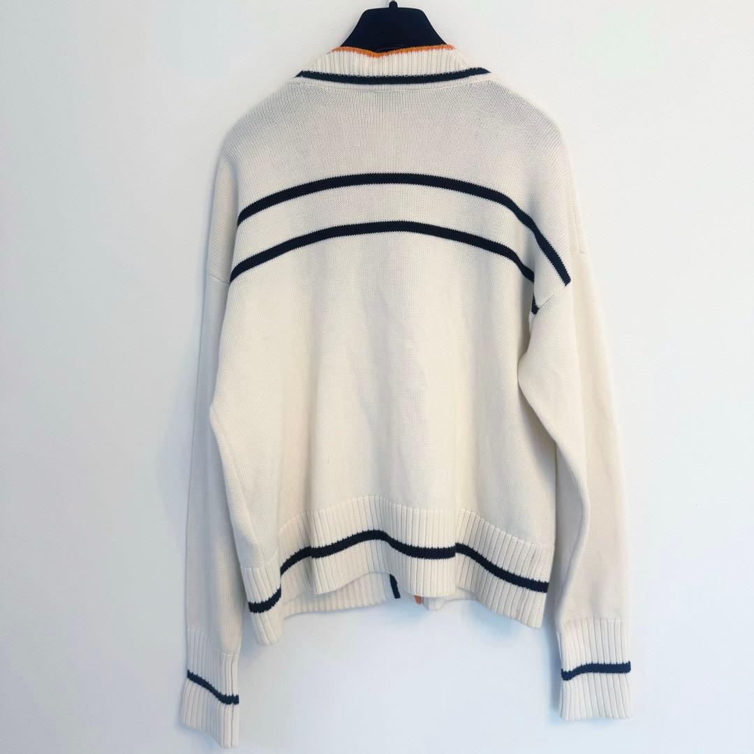 HUGOBOSSリアロゴ＆ライン オーガニックコットン カーディガン テニス刺繍