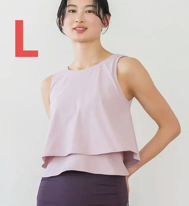 【新品】SUKALA カップ付きフレアタンクトップ ライラックピンク L