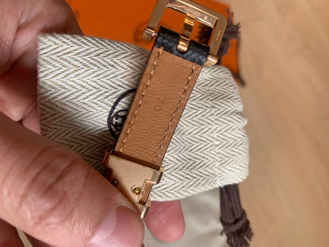 極美品HERMES エルメス　ベルトポップＨ　ブラック／ゴールド ピンクゴールド