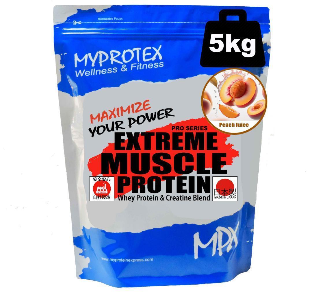 国産プロテイン5kg★ホエイ＆ソイ★マイプロテック ★ピーチ味T★送料無料