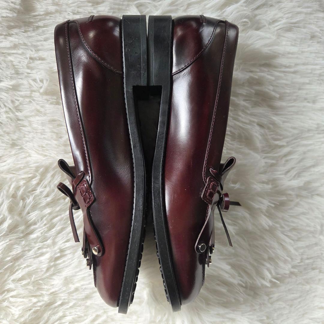 TOD'S タッセルローファー　バーガンディー　24cm
