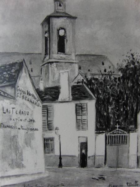 ユトリロ、限定画集・希少・画版、版上サイン入、額付