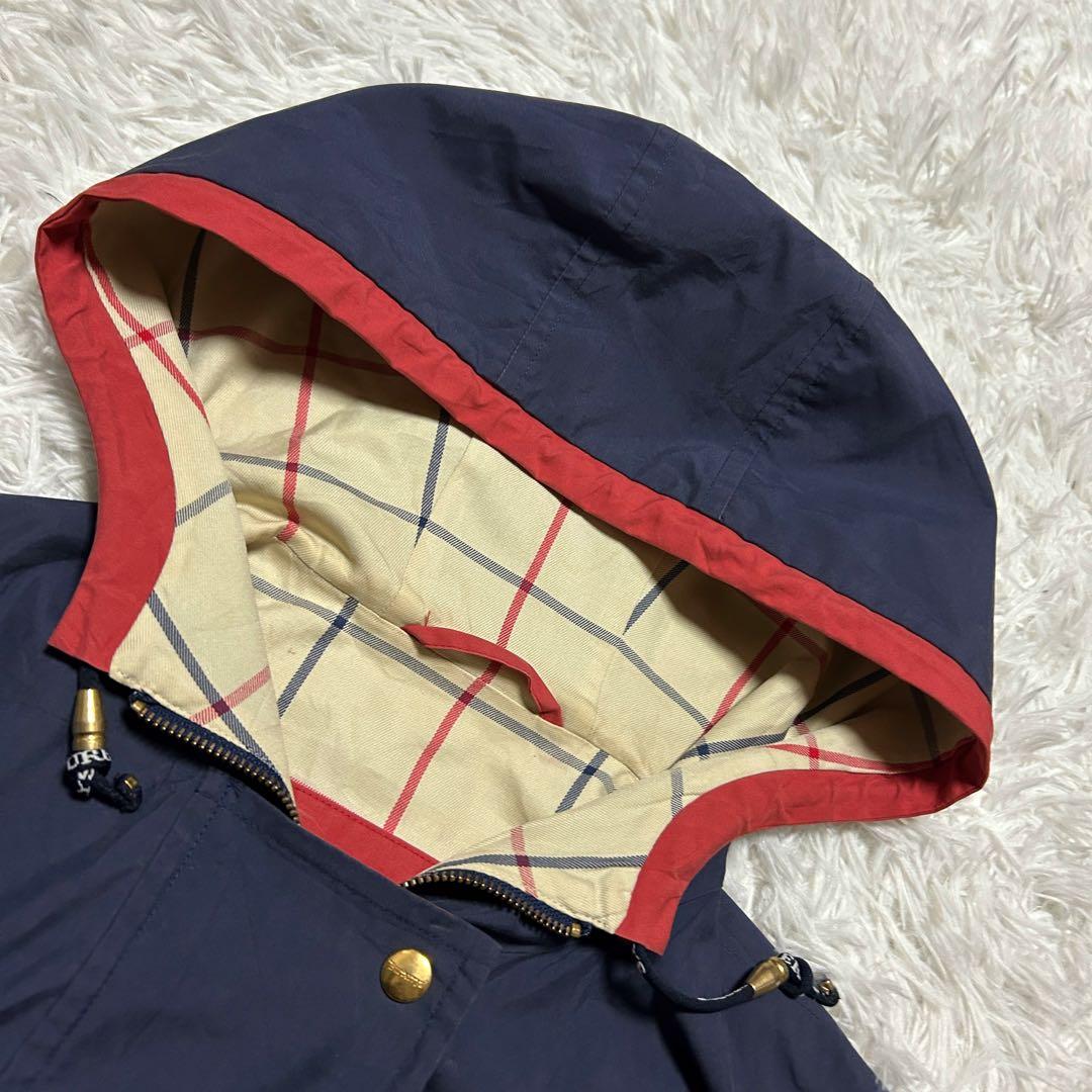 ビッグロゴ バーバリープローサム ジップ ジャケット ハーフコート フード 金釦