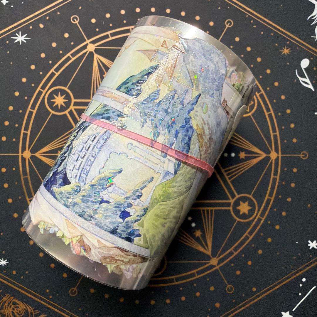 【8955】海外　マステ　中古巻　貝殻光マスキングテープ　背景系