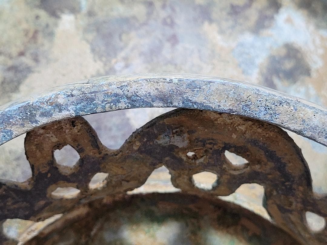 古青銅造 饕餮紋 神獣蓋、両耳装飾 香炉 唐宋時代 幅約36.3cm