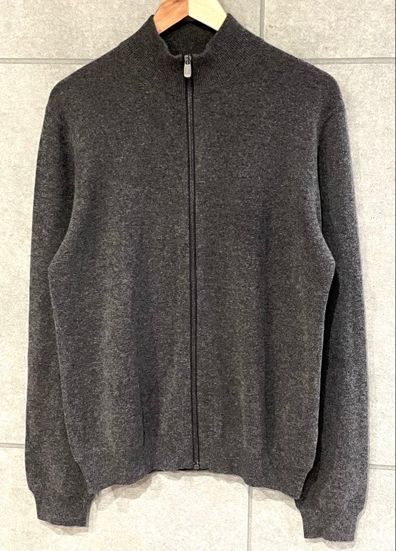 dunhill モンゴル製 カシミヤ100% ジップアップ セーター L相当