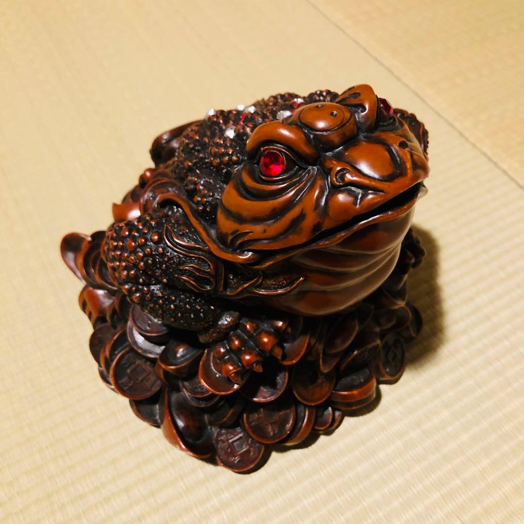 【R R R】三脚蟾蜍 銭蛙 風水 置き物 商売繁盛金運アップ 縁起 幸運