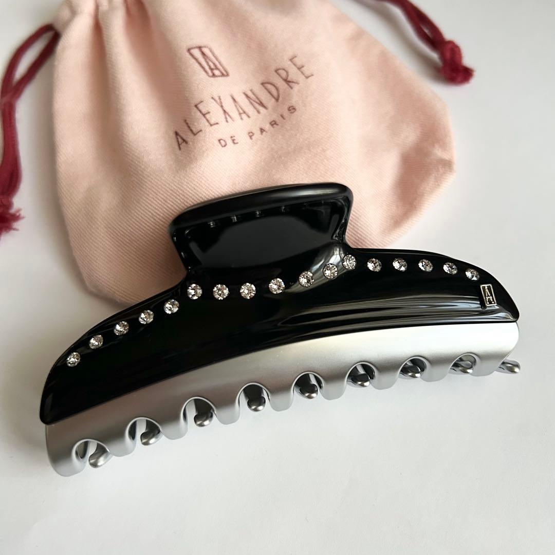 新品　ALEXANDRE DE PARIS ヘアクリップ　銀　黒　ヴァンドーム