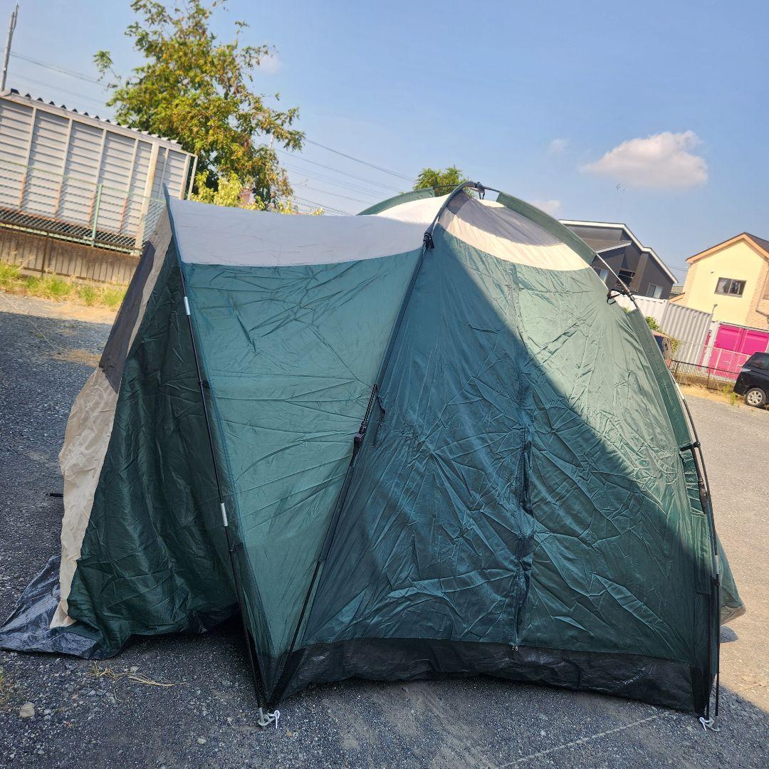 大容量3ルーム ドーム型 ワンタッチ式 キャンプテント(7人～用)