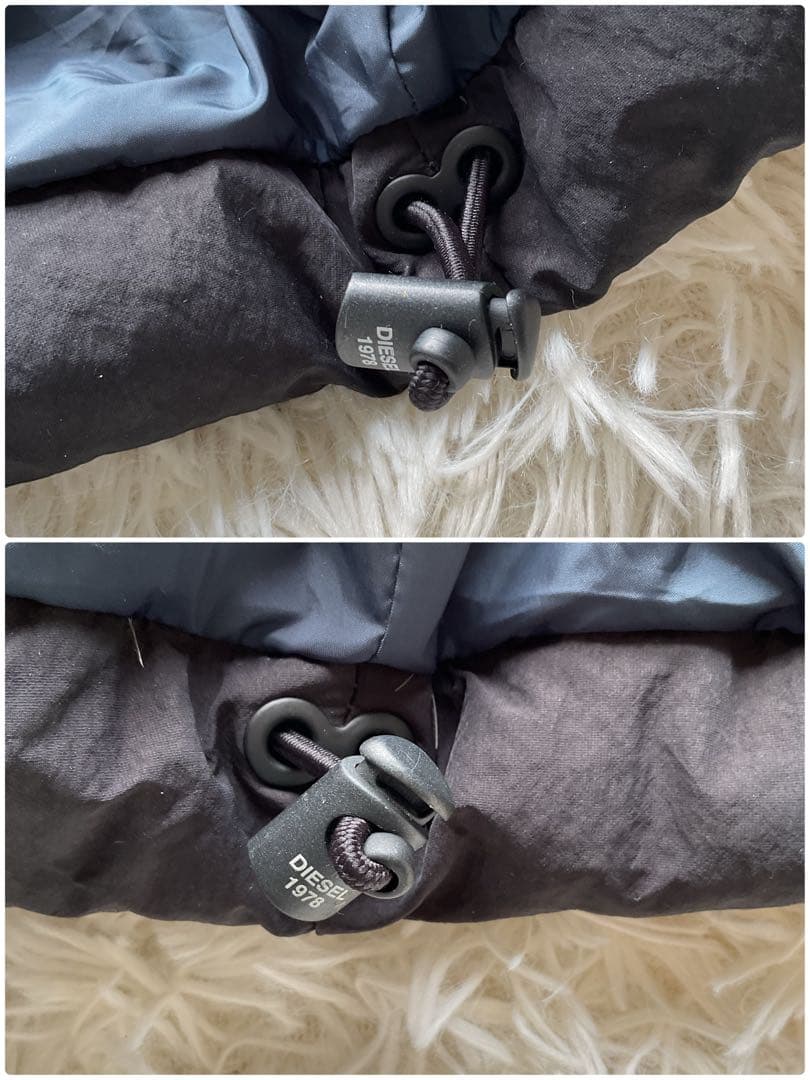 現行✨DIESEL ダウンジャケット　キルティング　M 黒　ショート丈　エンボス