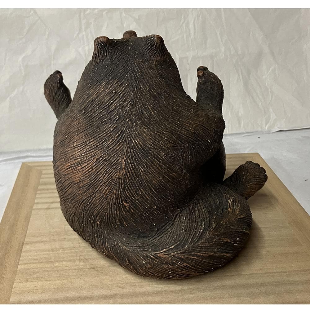 y055 清水六兵衛 狸 置物 合わせ箱 高さ15cm タヌキ たぬき 陶器