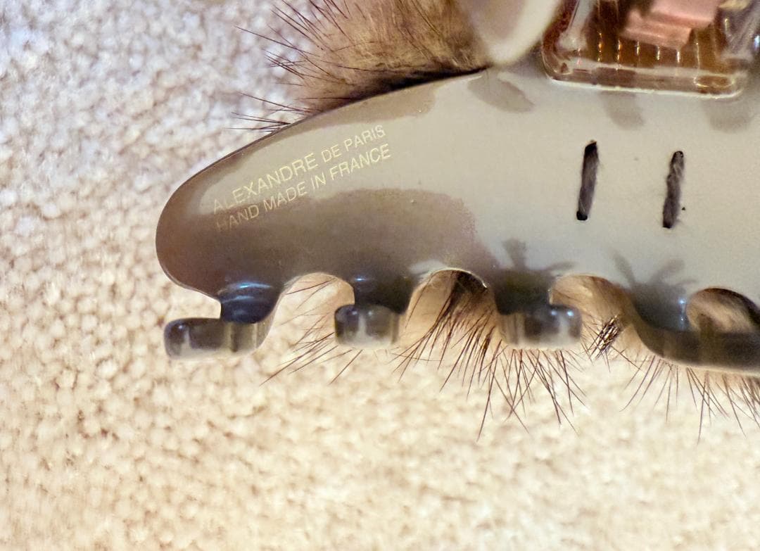 アレクサンドル ドゥ パリ　 リボン×リアルファー×スワロ付き クリップ