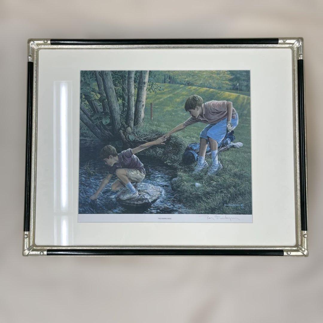 R.A.FINLAYSON 額装絵画 横70cm×縦55cm