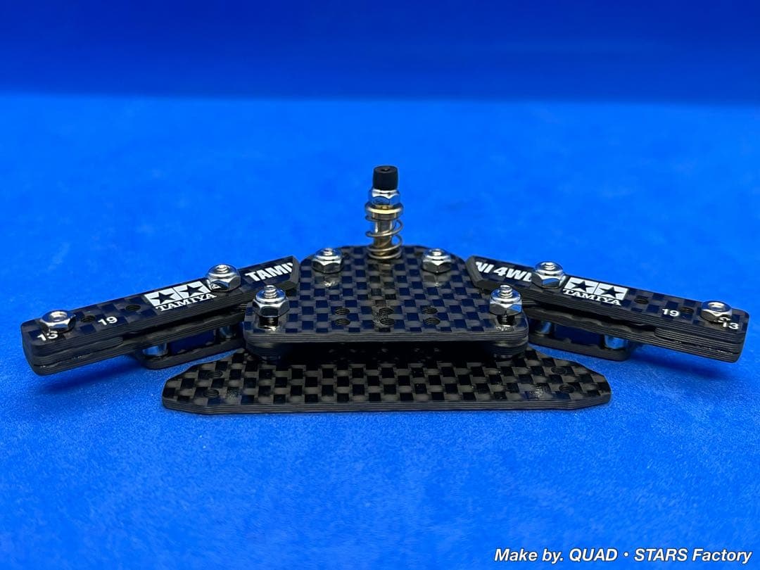 【ミニ四駆・MS用】2軸ATピボットバンパー＋1軸リヤアンカー　フルカーボン