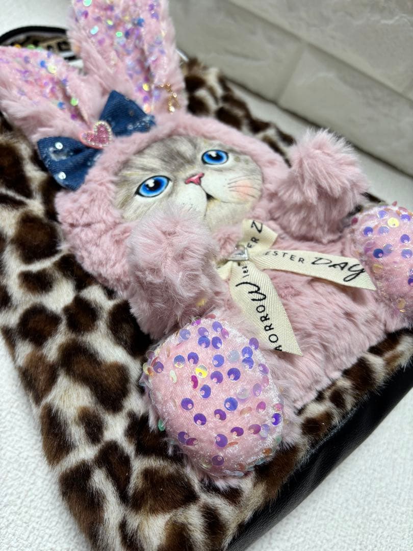 ざ*ろ様 コヤンイサムチョン　サイドファスナーバッグ（大）　ヒョウ柄　ルミちゃん