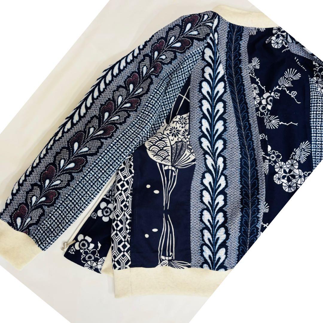 浴衣リメイク93番　浴衣地パッチワーク単衣スカジャン風