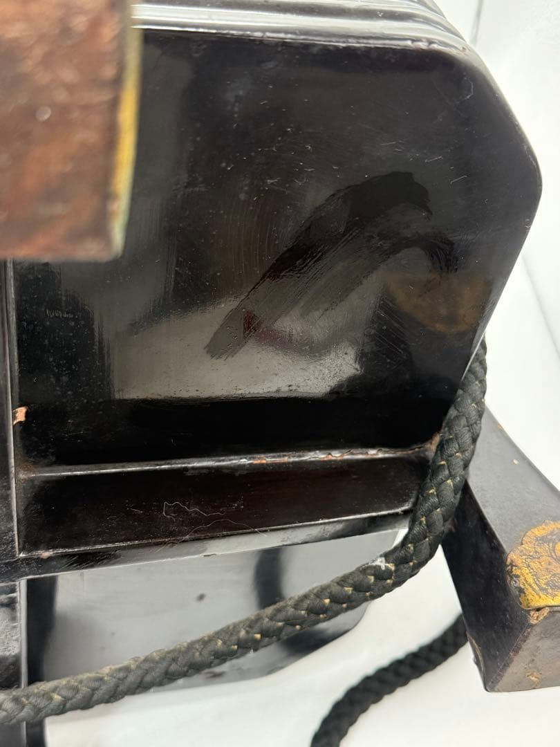 明治期　輪島塗　兜箱　蒔絵　木製　送料込み250510