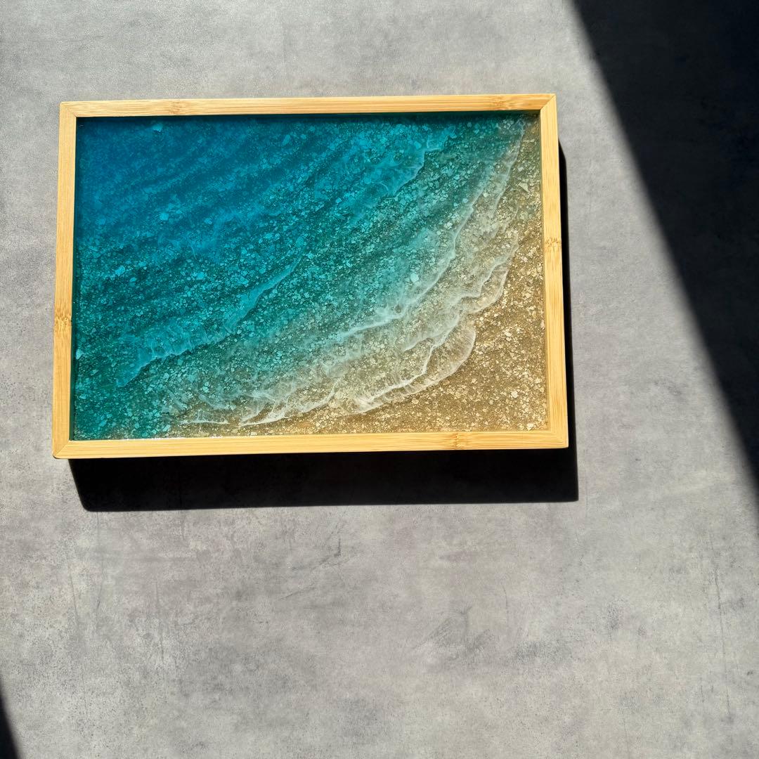 レジンアート　海アート　オーシャンアート　トレイ
